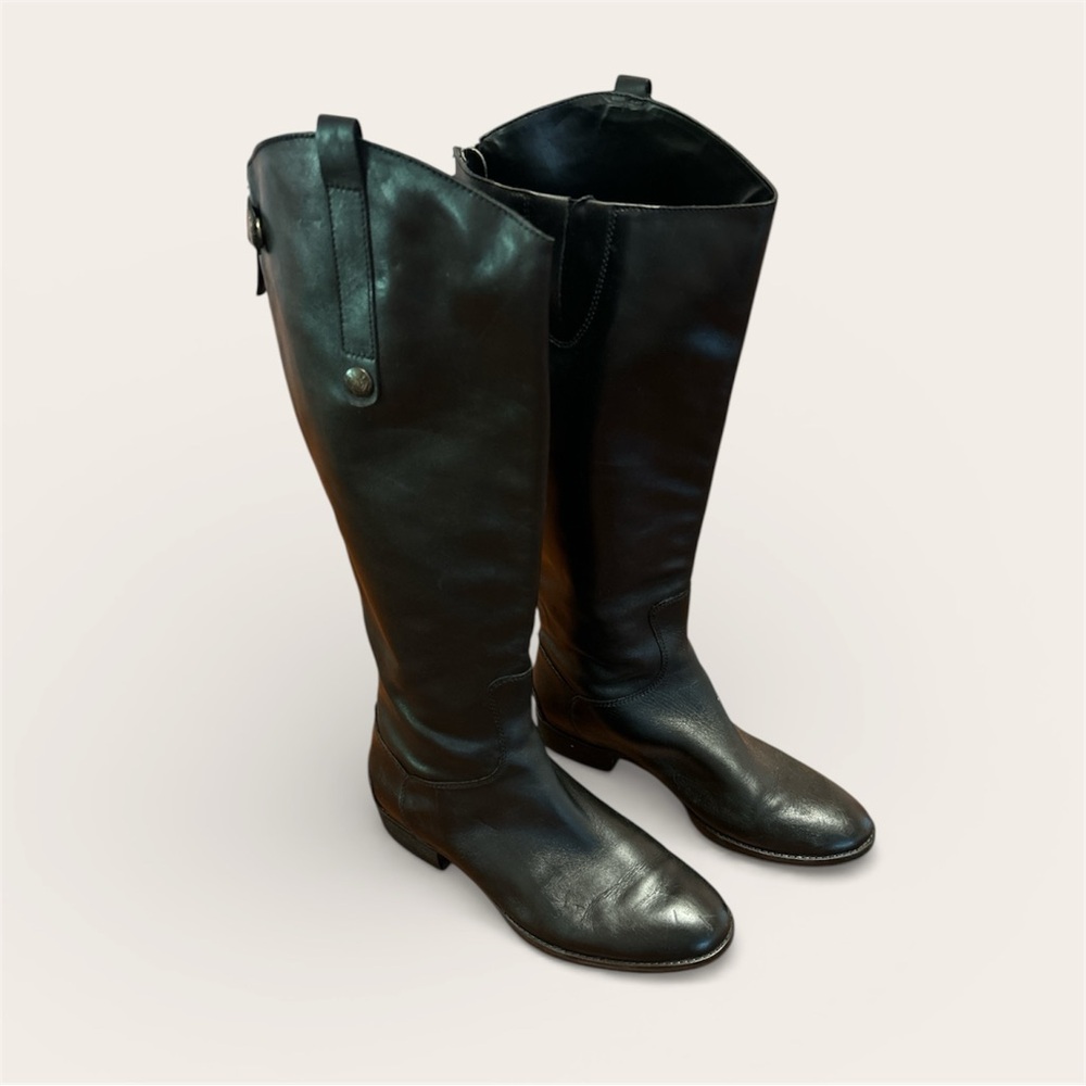 Sam Edelman Dark Leather Over the Knee Boots